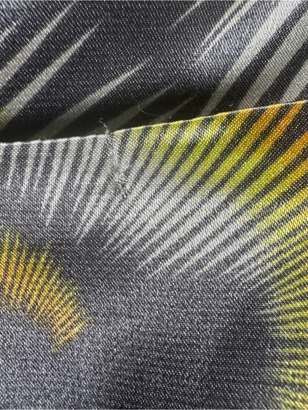 BCBGMAXAZRIA Suzy Dress Womens M Satin Gray Yellow Sunburst Caftan Kimono NWI - Picture 4 of 12